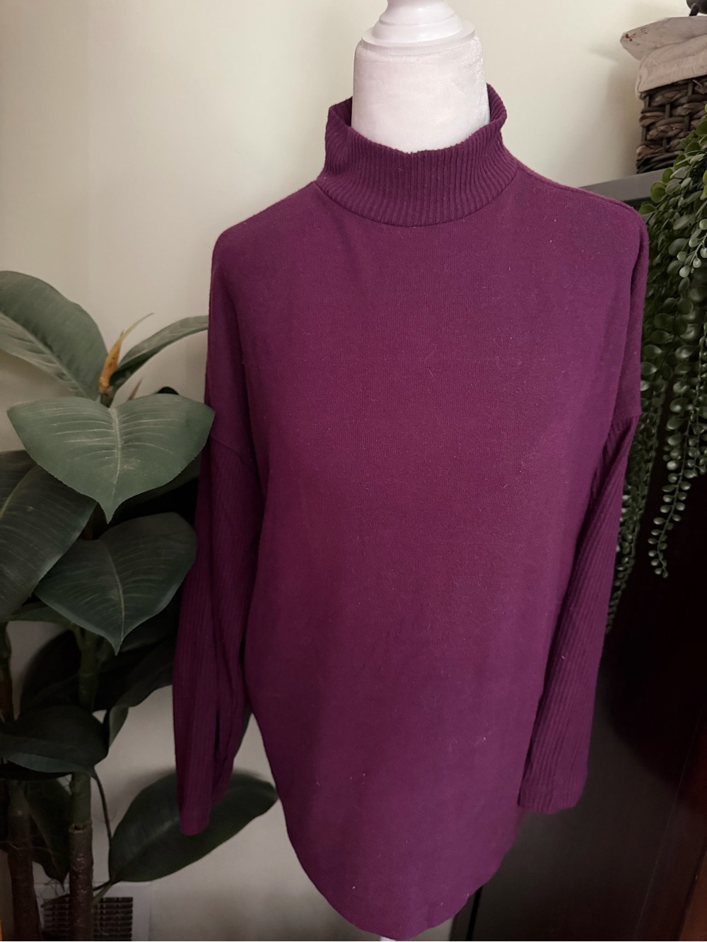 LOFT Plum Purple Turtleneck Sweater